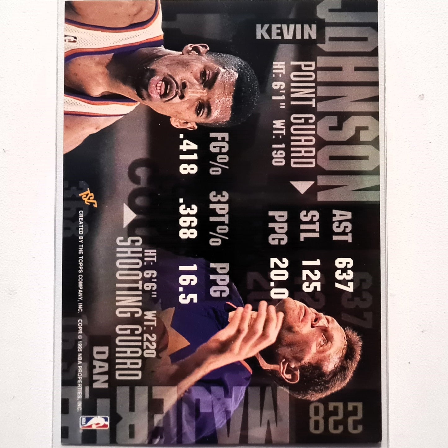 Dan Majerle Kevin Johnson 1995 Topps Stadium Club Tandem #228 NBA Basketball Phoenix Suns Very Good Sleeved