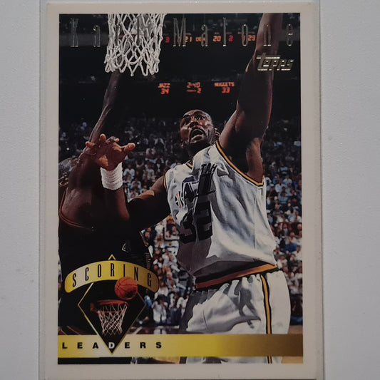 Karl Malone 1995 Topps scoring leaders #9 NBA Basketball Utah Jazz Excellent Sleeved
