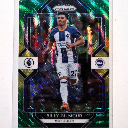 Billy Gilmour 2022-23 Panini Prizm Premier League Prizm green yellow holo #234 Football Soccer Brighton & Hove Albion Mint Sleeved