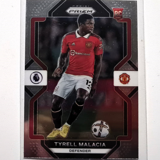 Tyrell Malacia 2022-23 Panini Prizm Premier League Prizm Rookie RC #89 Football Soccer Manchester United Mint Sleeved