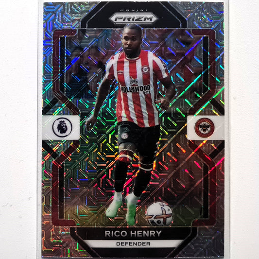 Rico Henry 2022-23 Panini Prizm Premier League Prizm Multi coloured Mojo #33 Football Soccer Brentford Mint Sleeved