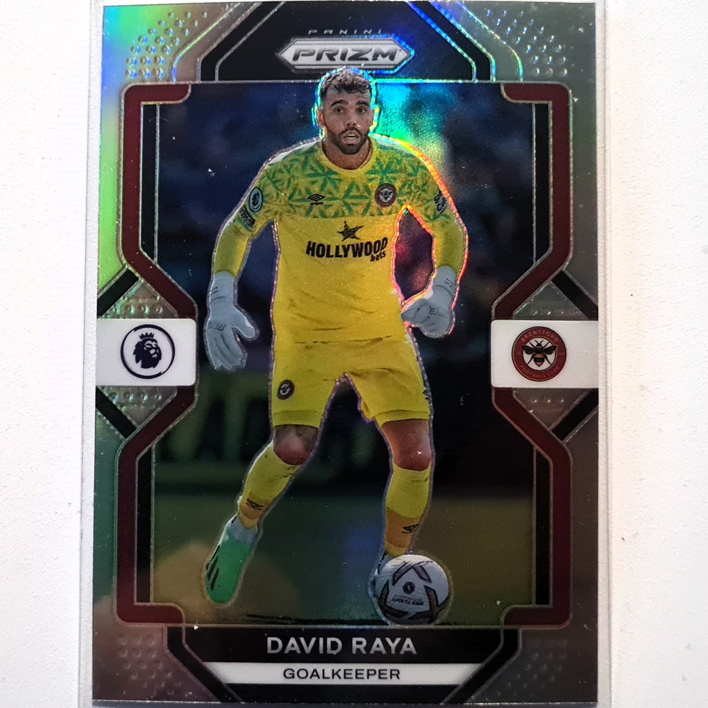 David Raya 2022-23 Panini Prizm Premier League Prizm refractor #32 Football Soccer Brentford Mint Sleeved