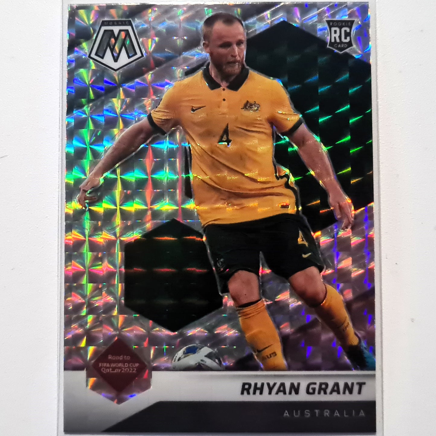 Rhyan Grant 2022-23 Panini Mosaic Fifa road to the world cup Prizm Rookie RC #150 Soccer Australia Excellent-Mint Sleeved