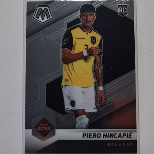 Piero Hincapie 2022-23 Panini Mosaic Fifa road to the world cup Rookie RC #77 Soccer Ecuador Excellent-Mint Sleeved