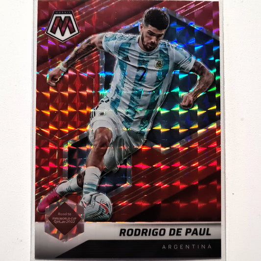 Rodrigo de Paul 2021-22 Panini Mosaic fifa road to world cup  Red reactive prizm #15 Soccer Argentina Mint Sleeved