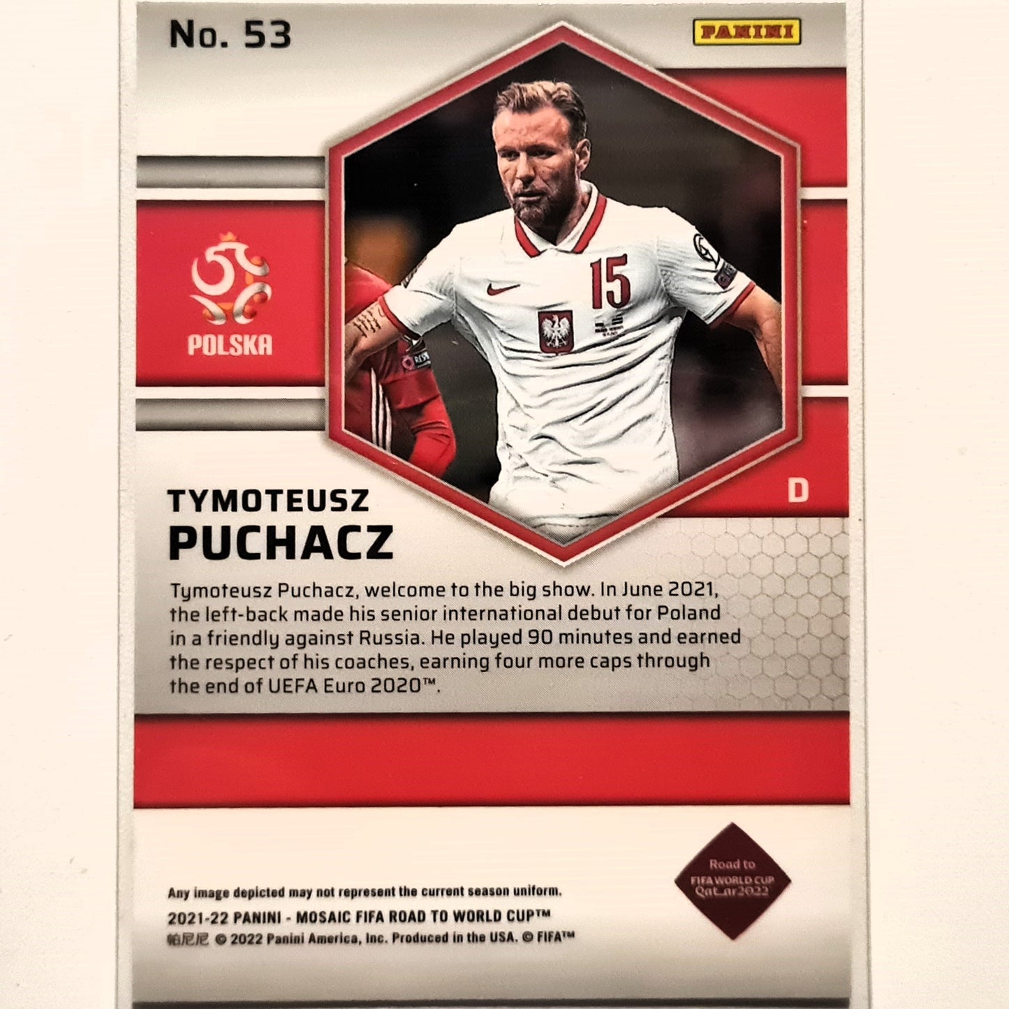 Tymoteusz Puchacz 2021-22 Panini Mosaik FIFA Weg zur Weltmeisterschaft RC Rookie #53 Fußball Polen Mint Sleeved