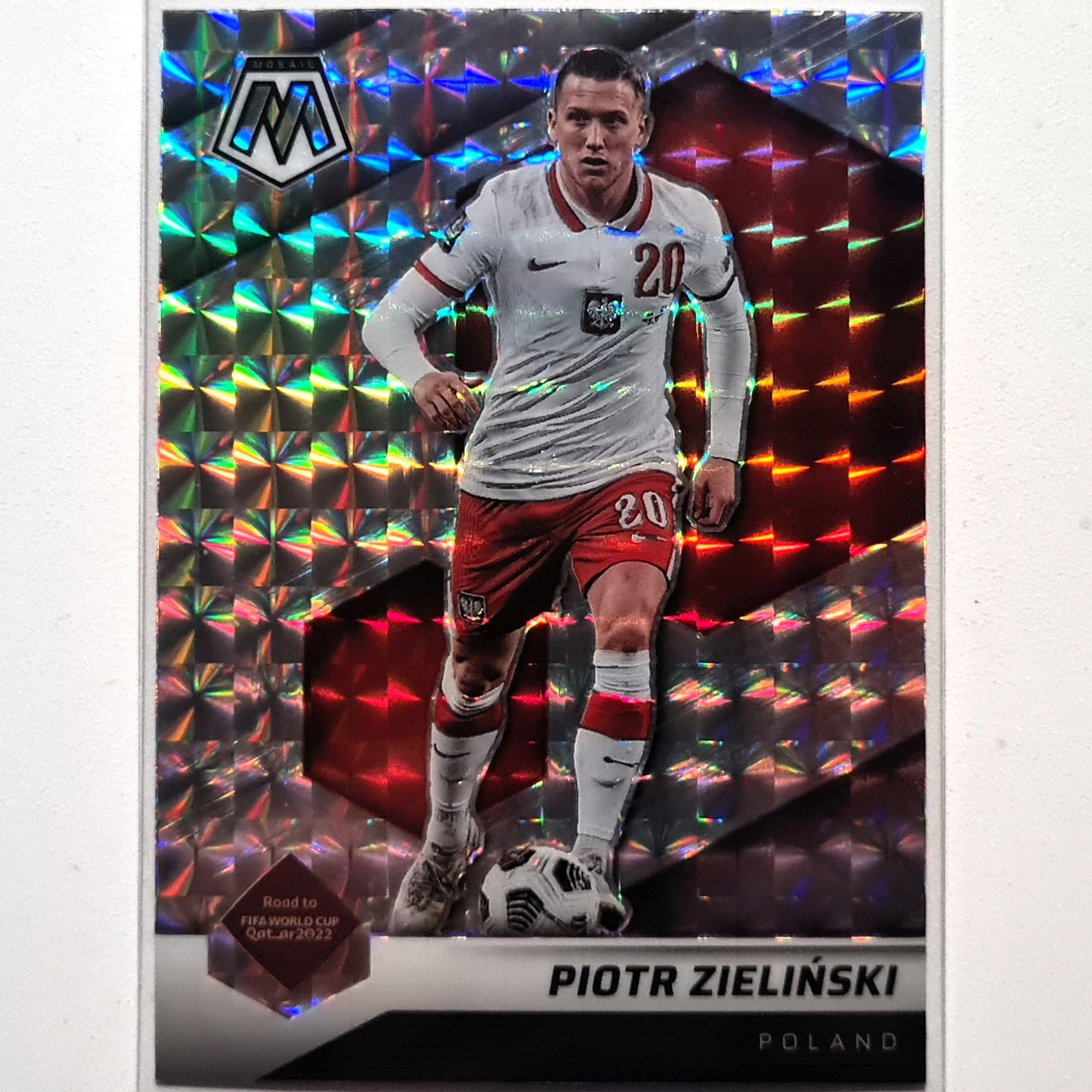 Piotr Zielinski 2021-22 Panini Mosaic fifa road to world cup Prizm #47 Soccer Poland Mint Sleeved