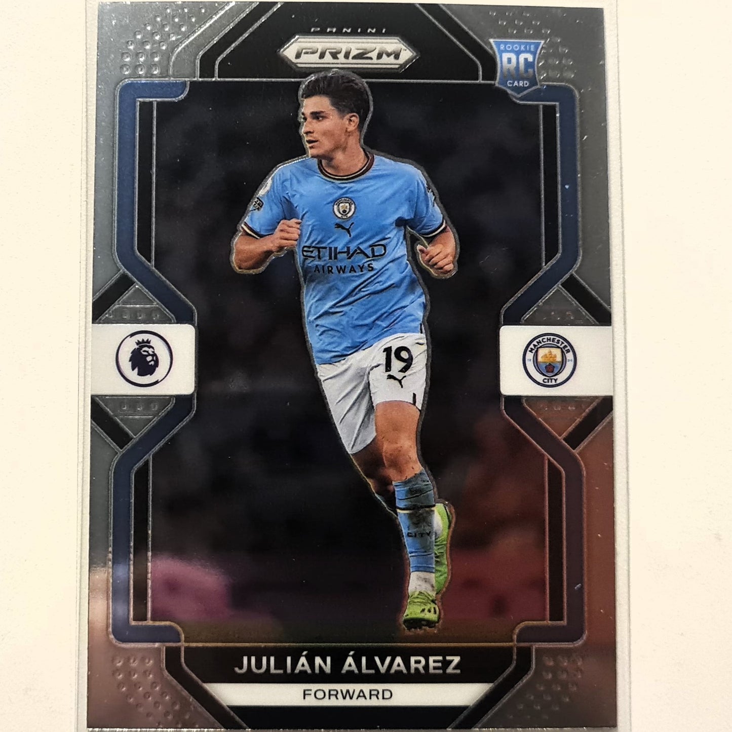 Julian Alvarez 2022-23 Panini Prizm Premier League Rookie RC #16 Soccer Football Manchester City Excellent-Mint Sleeved