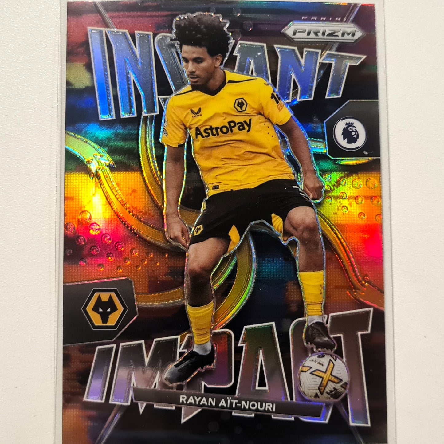 Rayan Ait-Nouri 2022-23 Panini Prizm Premier League Instant Impact #37 Soccer Football Wolverhampton Wanderers Excellent-Mint Sleeved