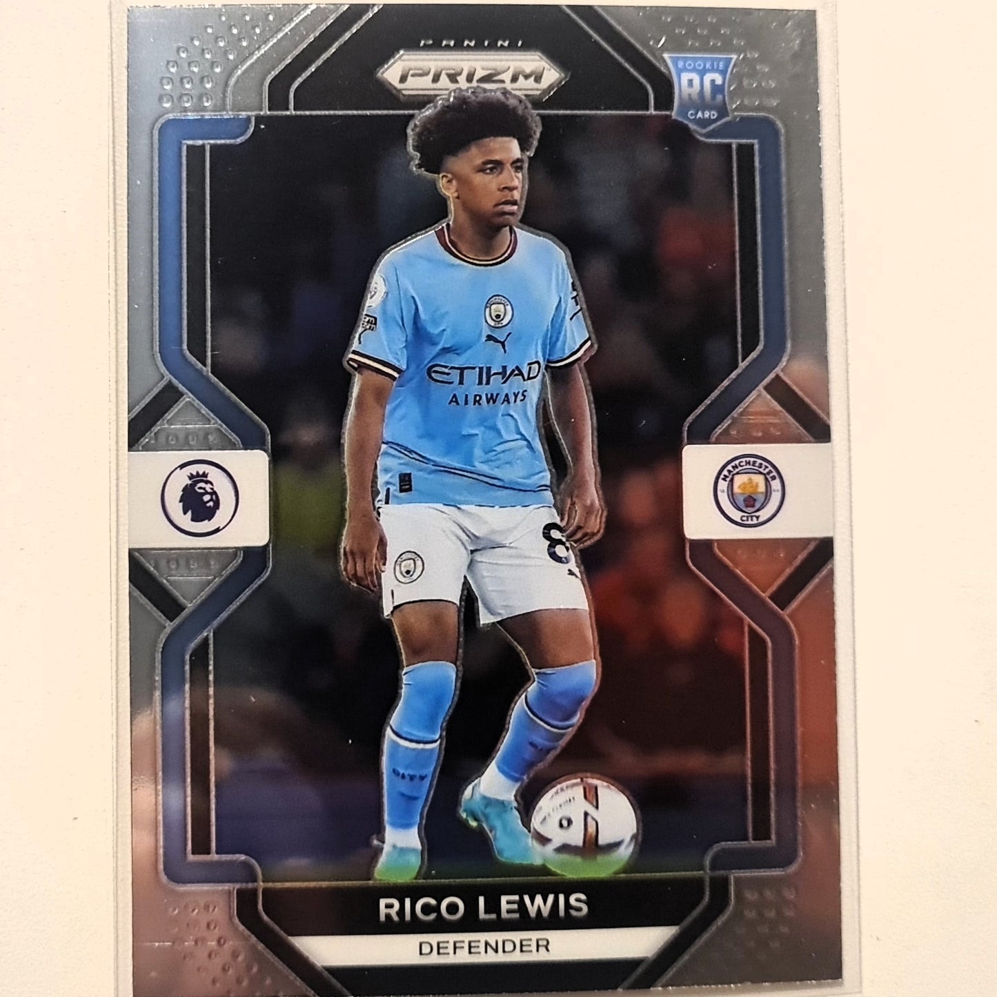 Rico Lewis2022-23 Panini Prizm Premier League Rookie RC #17 Soccer Football Manchester City Excellent-Mint Sleeved