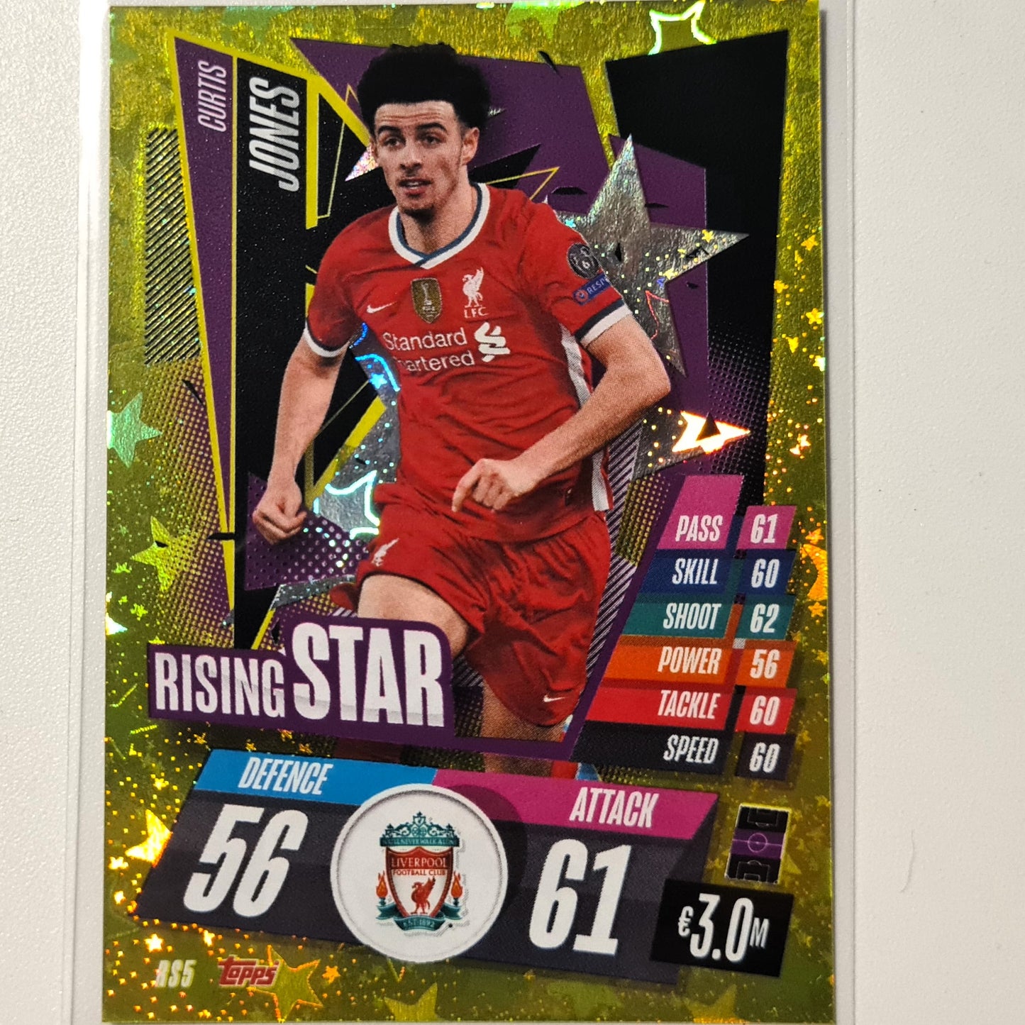 Curtis Jones 2020-21 Topps match attax Man of the match RS5 Soccer Football Liverpool FC Excellent-Mint sleeved