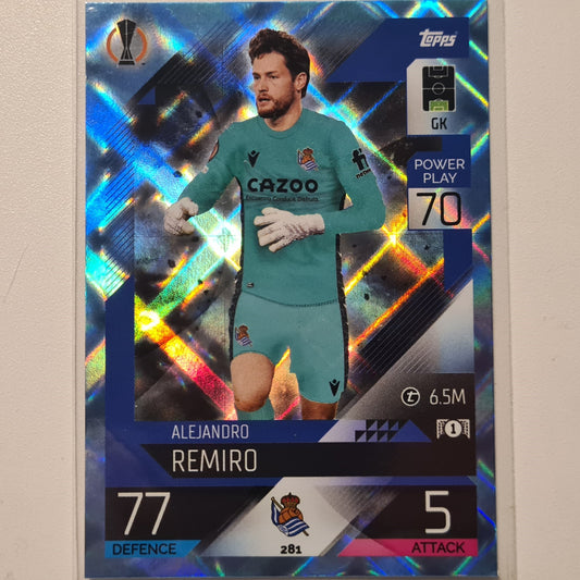 Alejandro Remiro 2022-23 Topps Match Attax blauer Kristall #281 Fußball Fußball Real Sociedad Sehr gut mit Ärmeln