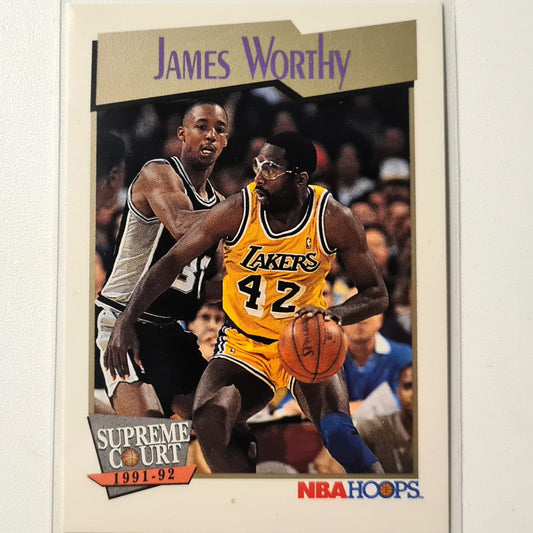 James Worthy 1991 NBA Hoops Supreme Court #474 NBA Basketball LA Lakers Excellent-Mint Sleeved