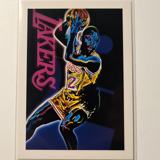 James Worthy 1991 NBA Hoops illustrated Urs Schmidt artwork #515 NBA Basketball LA Lakers Excellent-Mint Sleeved