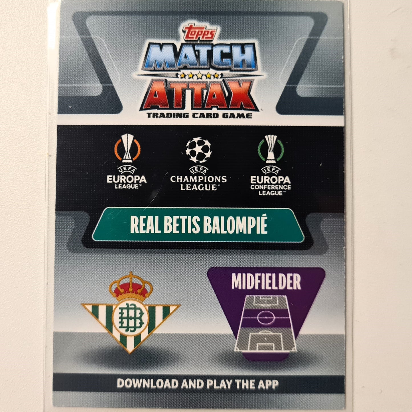 William Carvalho 2021-22 Topps Match Attax Man of the match #404 Soccer Football Real Betis Excellent Sleeved