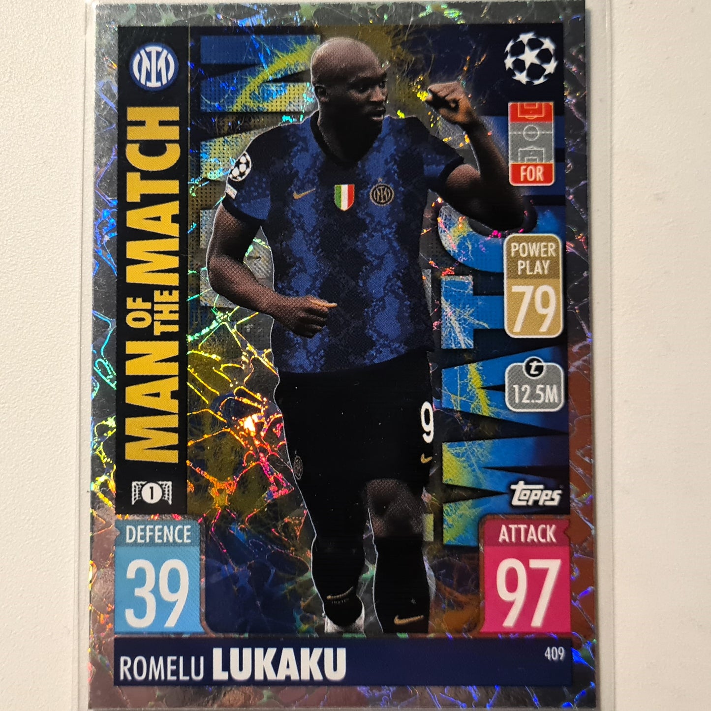 Romelu Lukaku 2021-22 Topps Match Attax Man of the match #409 Soccer Football Inter Milan Excellent Sleeved