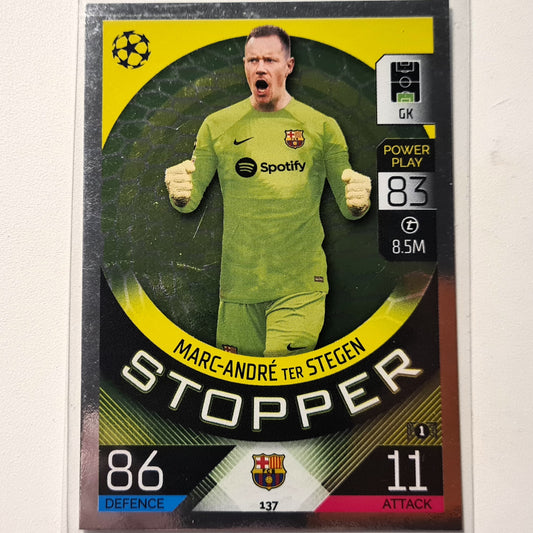 Marc-Andre Ter Stegen 2022-23 Topps Match Attax Stopper #137 Soccer Football Barcelona Excellent Sleeved