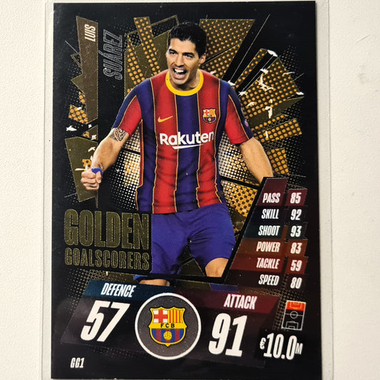 Luis Suarez 2020-21 Topps Match Attax Golden goalscorers  GG1 Soccer Football Barcelona Very good Sleeved