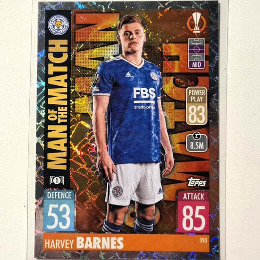 Harvey Barnes 2021-22 Topps Match Attax Man of the Match #393 Soccer Football Very good Sleeved