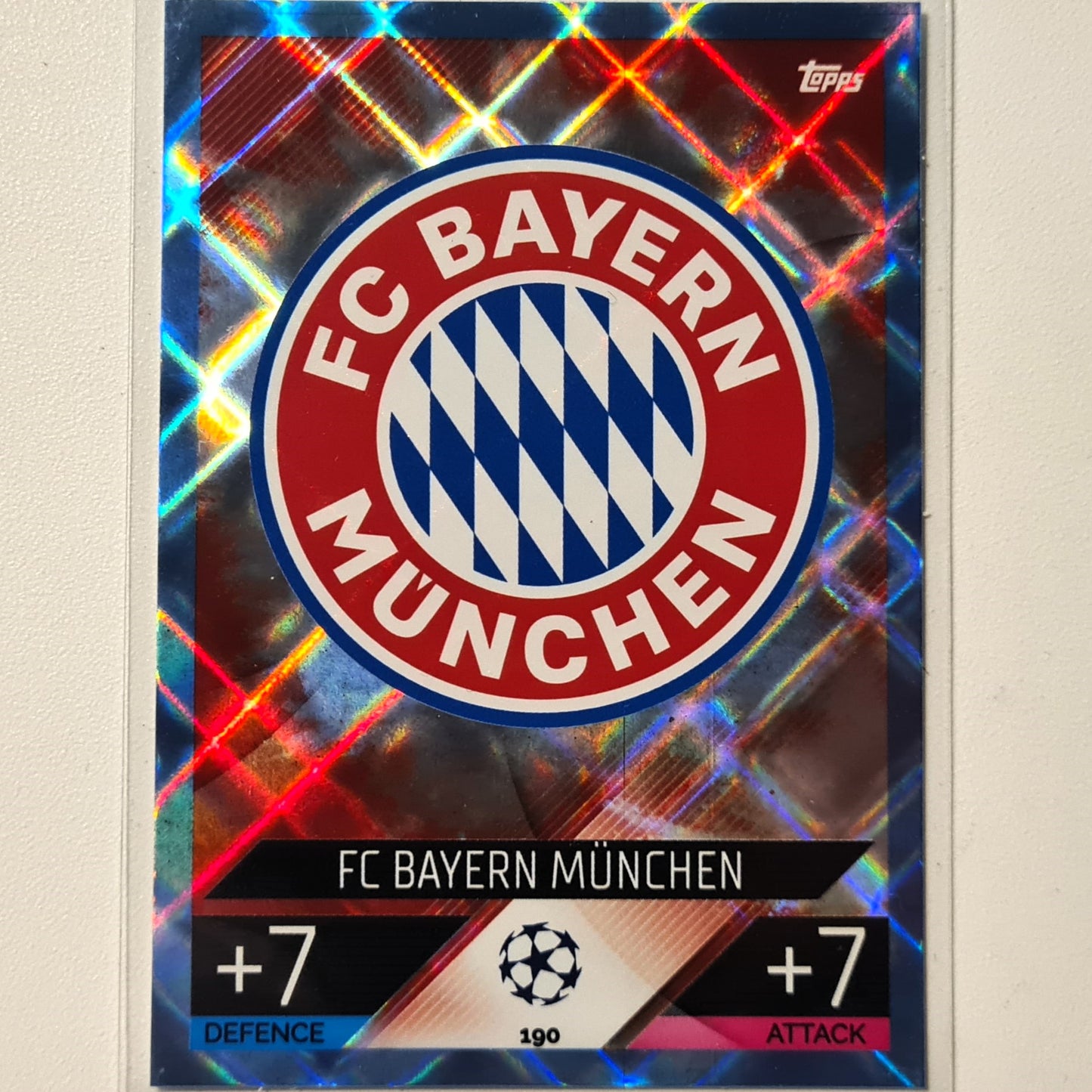 Bayern Munich club crest 2022-23 Topps Match Attax blue crystal #190 Soccer Football Very good Sleeved