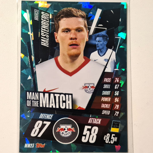 Marcel Halstenberg 2020-21 Topps Match Attax Mann des Spiels MM23 Fußball Fußball RB Leipzig Gutärmelig