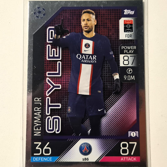 Neymar Jr 2022-23 Topps Match Attax Style Folie #186 Fußball Fußball Celtic FC Paris Saint Germain Hervorragende Ärmel