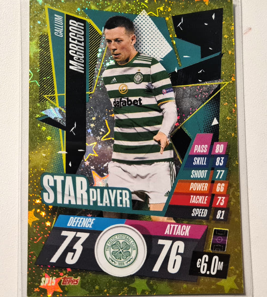 Callum McGregor 2020-21 Topps Match Attax Star player Man of the match SP15 Soccer Football Celtic FC Sleeved