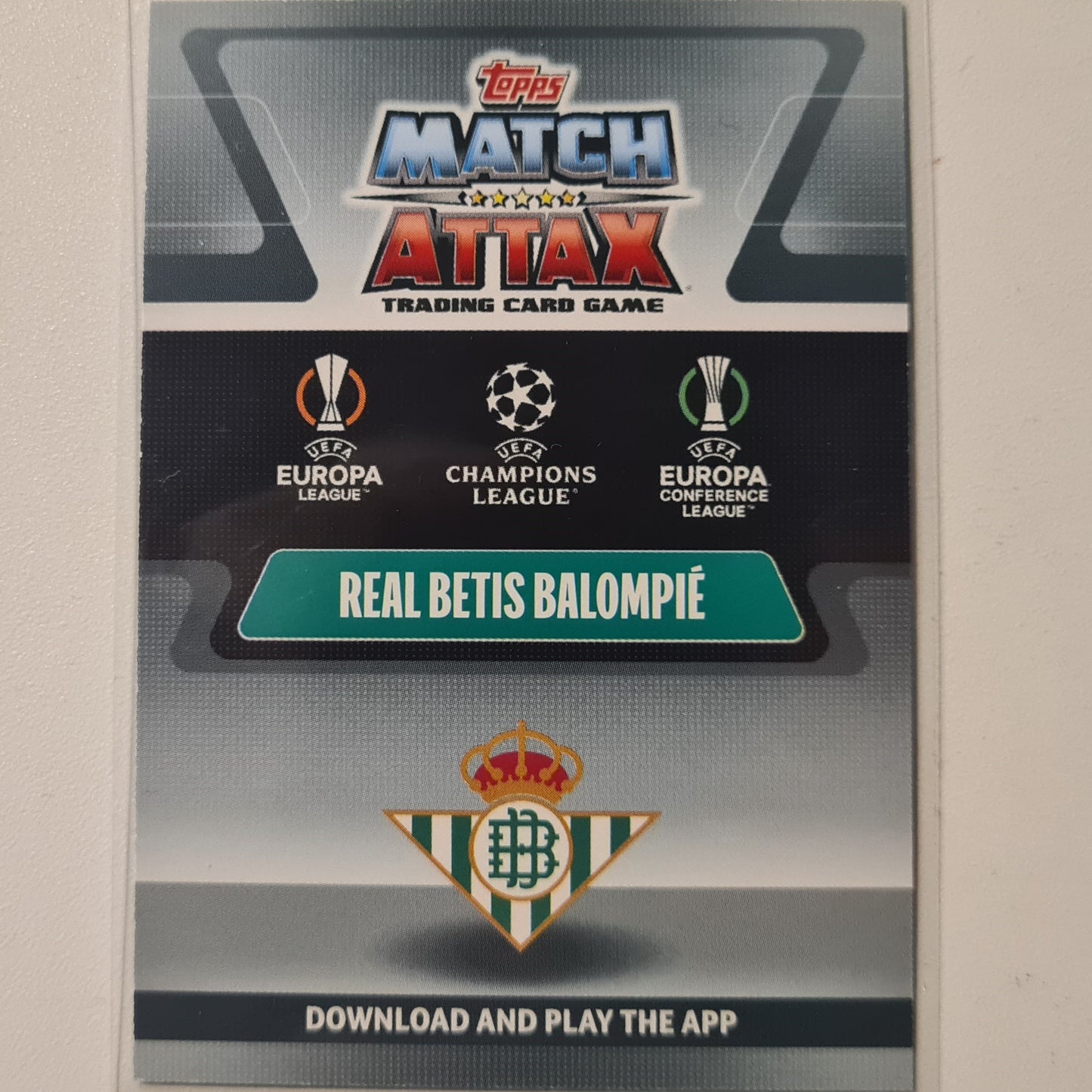 Real Betis Balompie 2021-22 Topps Match Attax Crystal #280 NBA Basketball Real Betis Excellent Sleeved