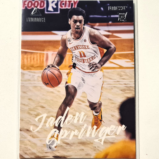 Jaden Springer 2021 Panini Luminance Rookie RC #95 NBA Basketball Tennessee/76ers Excellent-Mint Sleeved
