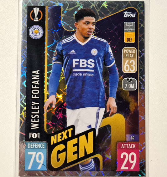 Wesley Fofana 2021-22 Topps Match Attax Next Gen #89 Football Soccer Leicester City Excellent Sleeved