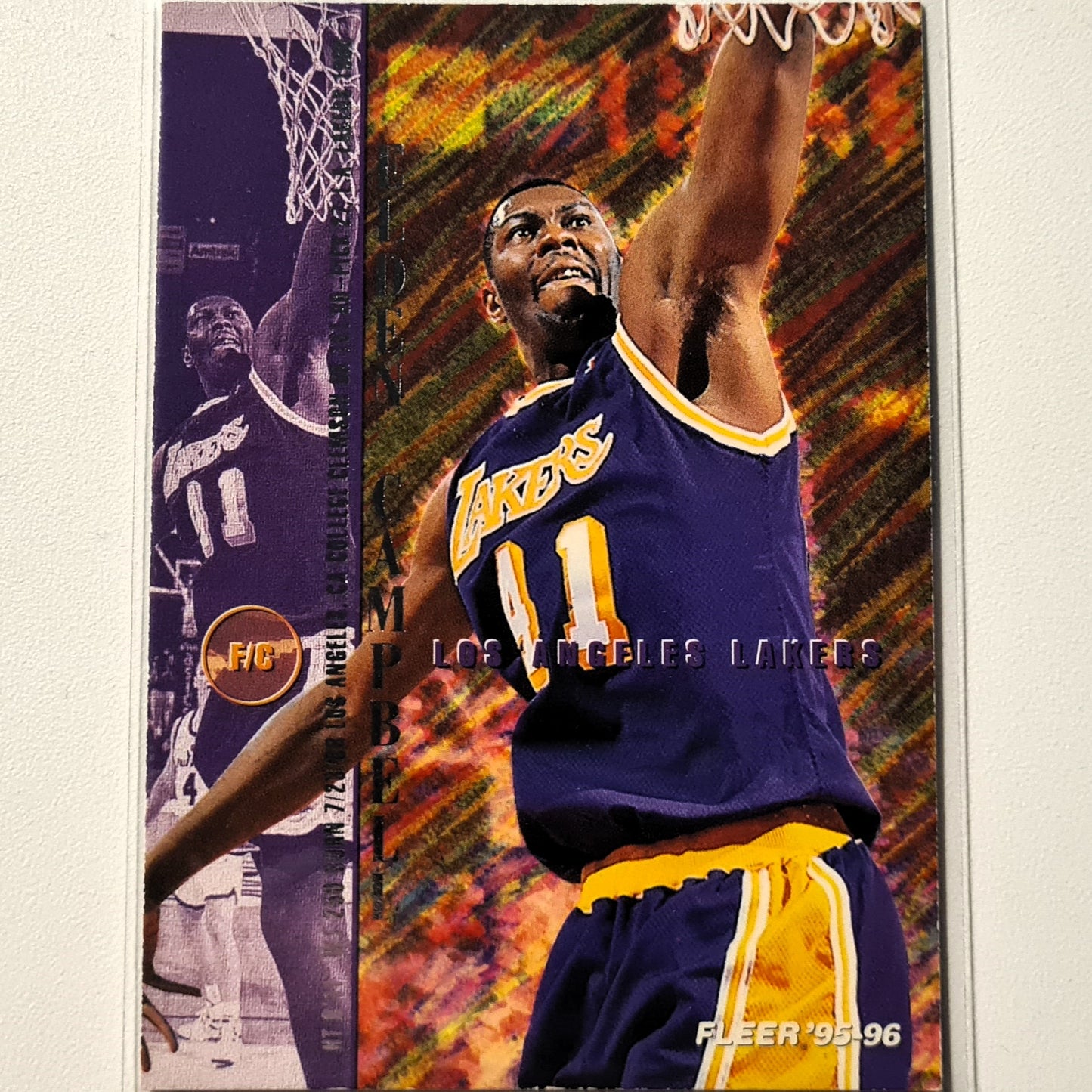 Elden Campbell 1995 Fleer 95-96 #86 NBA Basketball LA Lakers Very good Sleeved