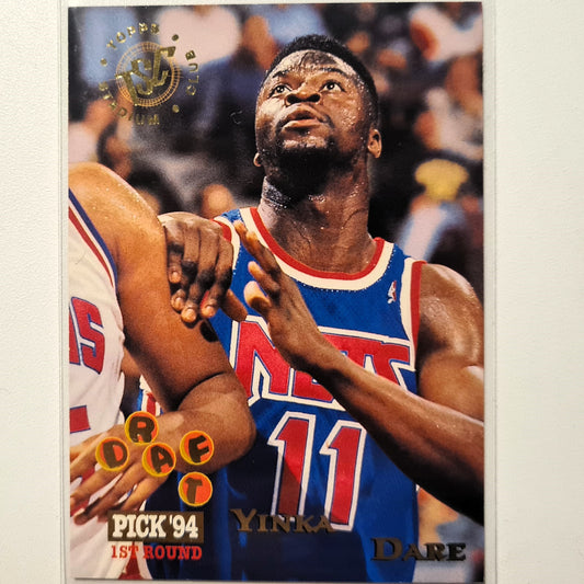 Yinka Dare 1995 Topps Stadium club draft pick 94 Rookie RC #265 NBA Basketball New Jersey Nets Very good-Excellent Sleeved