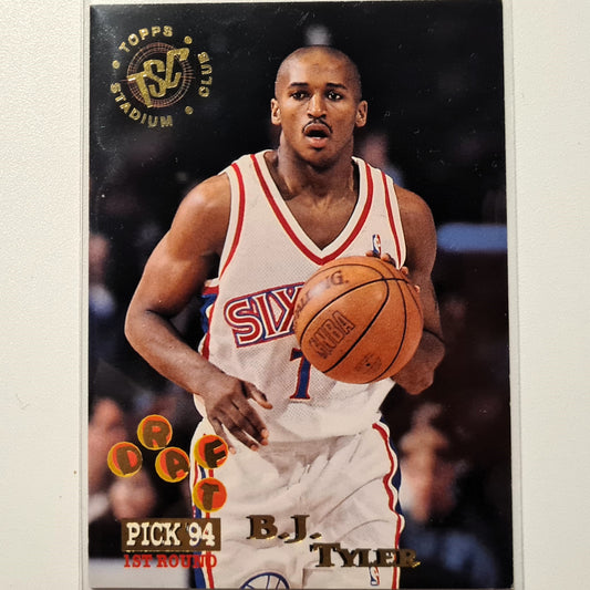 BJ Tyler 1995 Topps Stadium club draft pick 94 Rookie RC #300 NBA Basketball Philadelphia 76ers Very good Sleeved