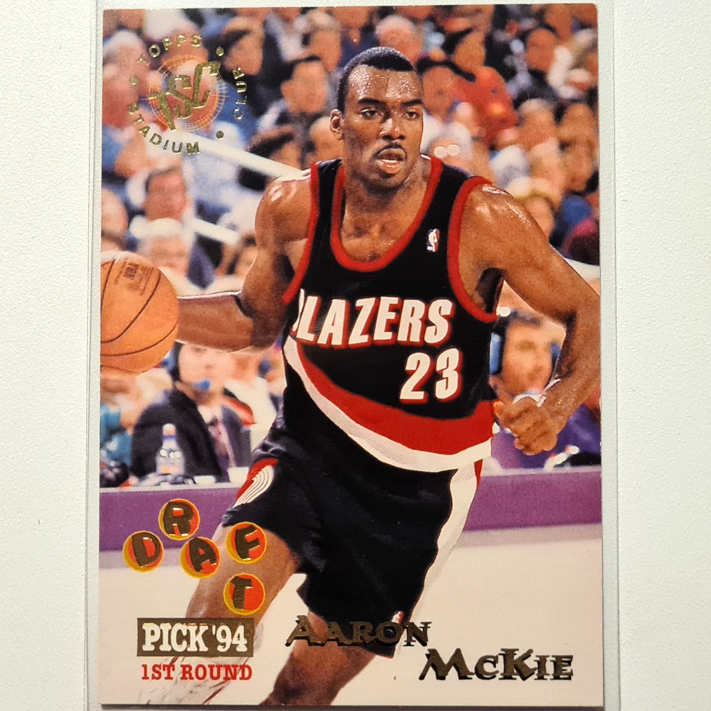 Aaron McKie 1995 Topps Stadium Club Draft Pick 94 Rookie RC #285 NBA Basketball Portland Trail Blazers Sehr gut mit Ärmeln