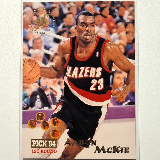 Aaron McKie 1995 Topps Stadium club draft pick 94 Rookie RC #285 NBA Basketball Portland Trail Blazers  Very good Sleeved