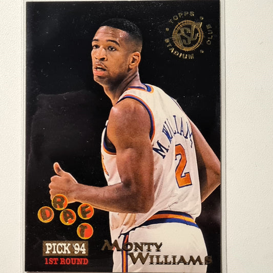 Monty Williams 1995 Topps Stadium club draft pick 94 Rookie RC #325 NBA Basketball New York Knicks Very good-Excellent Sleeved