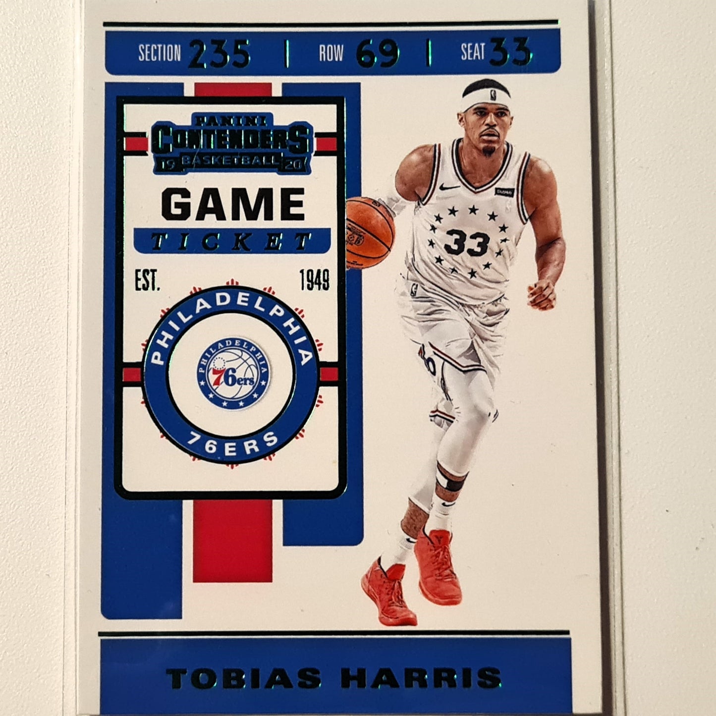 Tobias Harris 2019-20 Panini Contenders Grüner Text #97 NBA Basketball Philadelphia 76ers Excellent-Mint Sleeved