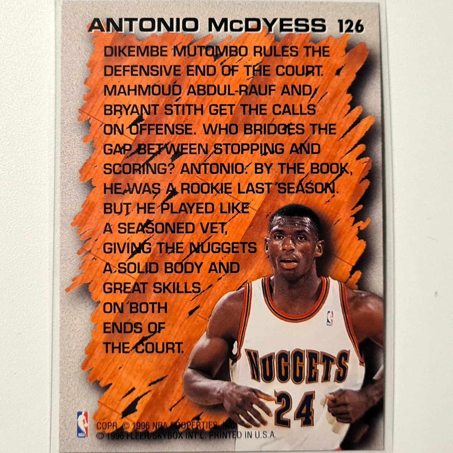 Antonio McDyess 1996 Fleer 96-97 Hardwood Leader #126 NBA Basketball Denver Nuggets, ausgezeichnet, neuwertig, mit Ärmeln