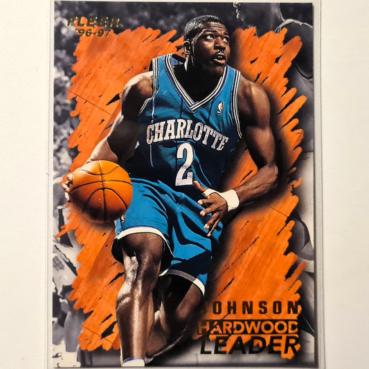 Larry Johnson 1996 Fleer 96-97 Hardwood Leader #122 NBA Basketball Charlotte Hornets Excellent-Mint Sleeved