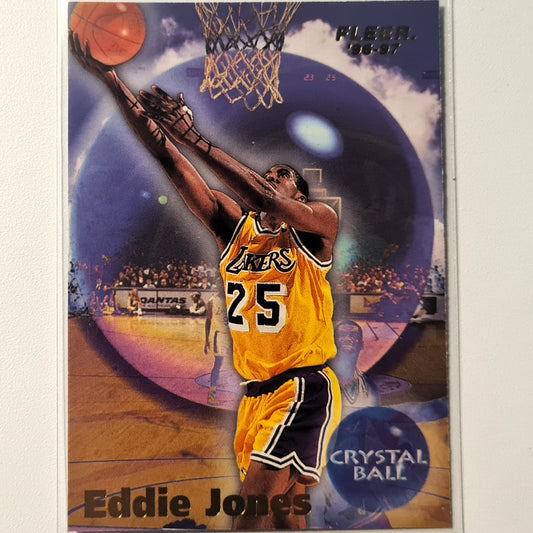 Eddie Jones 1997 Fleer 96-97 Crystal ball  #271 NBA Basketball LA Lakers Excellent Sleeved