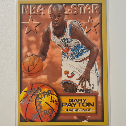 Gary Payton 1997 Fleer 96-97 NBA ALL-STAR 3 Retro #293 NBA Basketball Seattle Supersonics Excellent-mint Sleeved