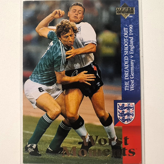 West Germany vs England Gazza crying 1997 Upper Deck England Soccer Worst Moments #60 England World cup Good sleeved