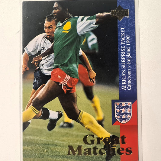 Cameroon vs England 1997 Upper Deck England Soccer Great Matches #53 England World cup Very good sleeved