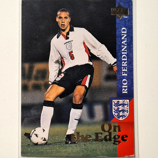 Rio Ferdinand Rookie RC 1997 Upper Deck England Soccer on the edge #65 England World cup Fair sleeved