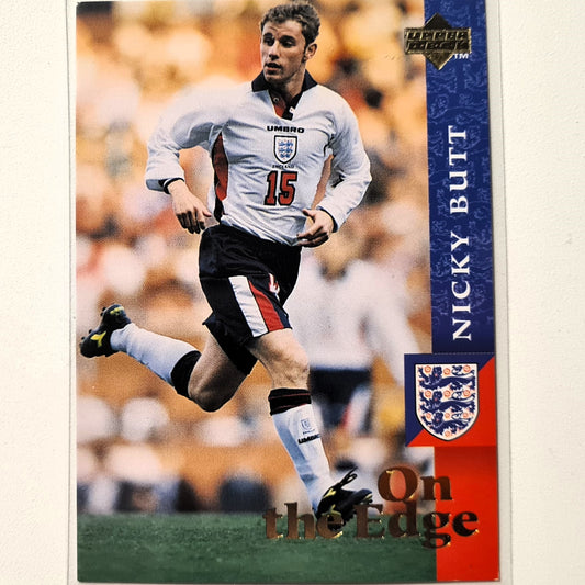 Nicky Butt 1997 Upper Deck England Soccer on the edge  #66 England World cup Good sleeved