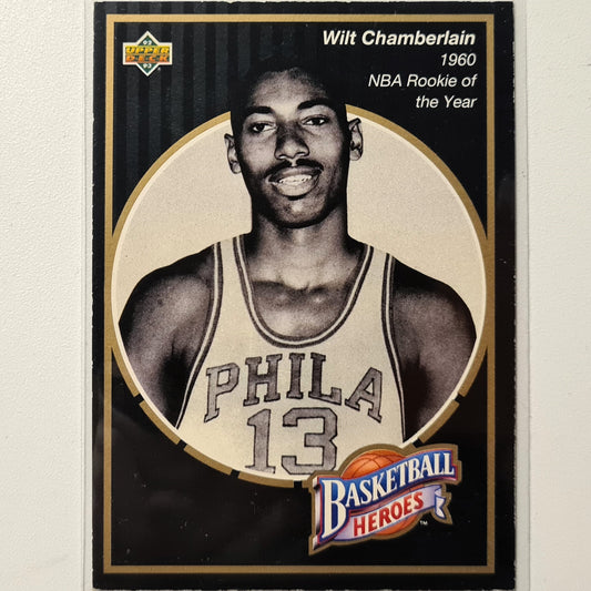 Wilt Chamberlain 1992 Upper-Deck Basketball Heroes rookie of the year 12 of 18 NBA Basketball Philadelphia  Fair/good sleeved