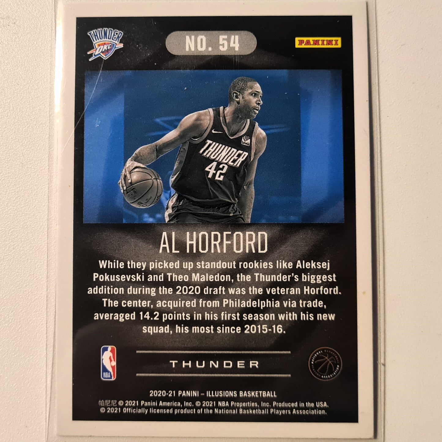 Al Horford 2020-21 Panini illusions #54 NBA Basketball Oklahoma city thunder Excellent  sleeved