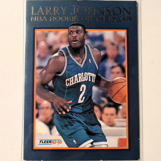 Larry Johnson 1992 Fleer rookie of the year 92-93 #12 NBA Basketball poor/fair sleeved