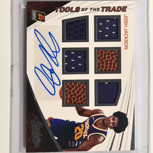 Josh Jackson 2017-18 Panini Absolute Tools of the trade  10/75 auto relic patch TT6-JJ NBA Basketball Phoenix Suns Excellent/Mint sleeved