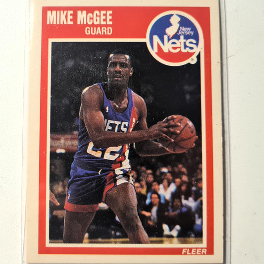 Mike McGee 1989 Fleer #98 NBA Basketball New Jersey Nets Very good sleeved